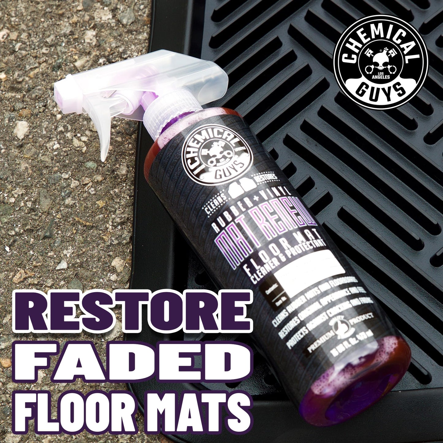 Chemical Guys Mat Renew Rubber + Vinyl Floor Mat Cleaner and Protectant, Safe for Cars, Trucks, SUVs, Motorcycles, RVs & More, Extra Large 32 fl oz