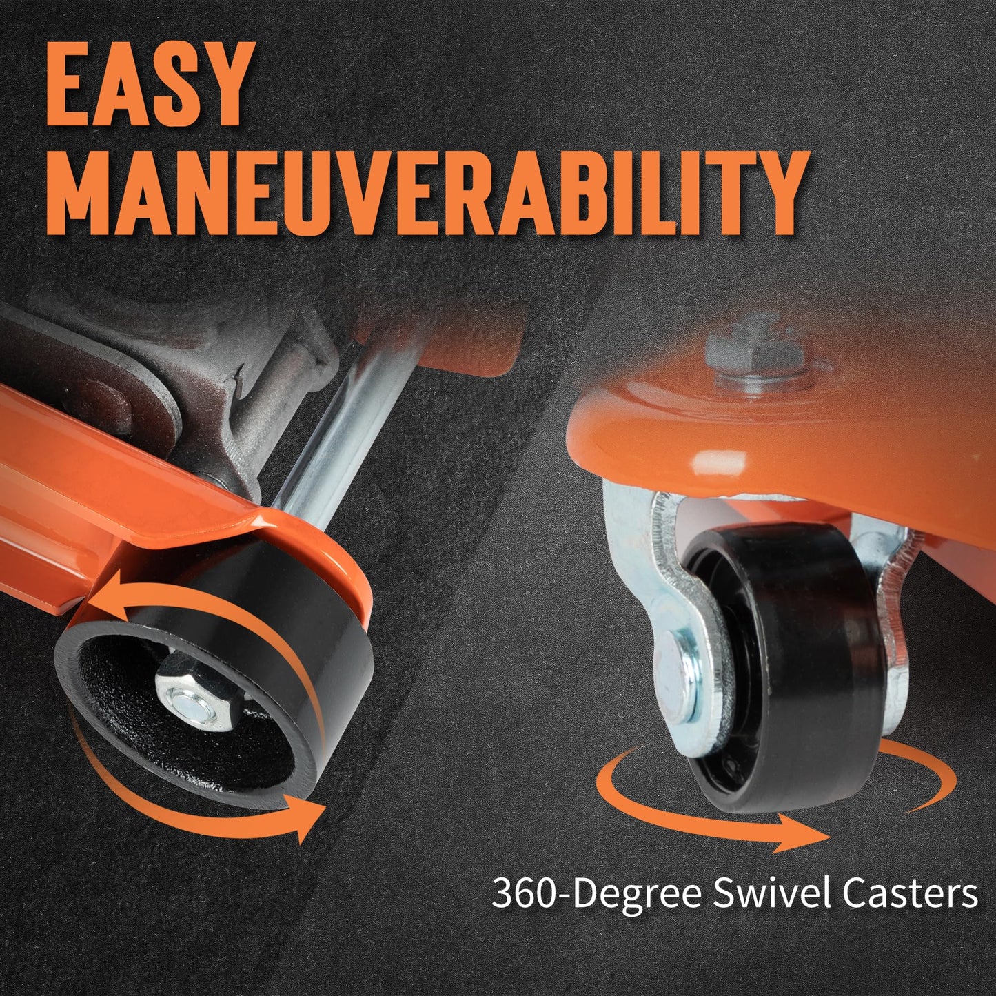 TONDA Low Profile Car Jack, 2.5 Ton (5,000 lb) Hydraulic Trolley Floor Jack for Garage, Home, Shop, Lifting Range 3.35" to 14.57", Orange