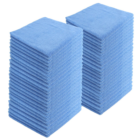 JD Homease Microfiber Cleaning Cloths, 240 Pack, 16"x16", All-Purpose, Softer, Highly Absorbent, Lint-Free, Reusable, Washable Pro Towels, Blue, for House, Kitchen, Bathroom, Car, Office