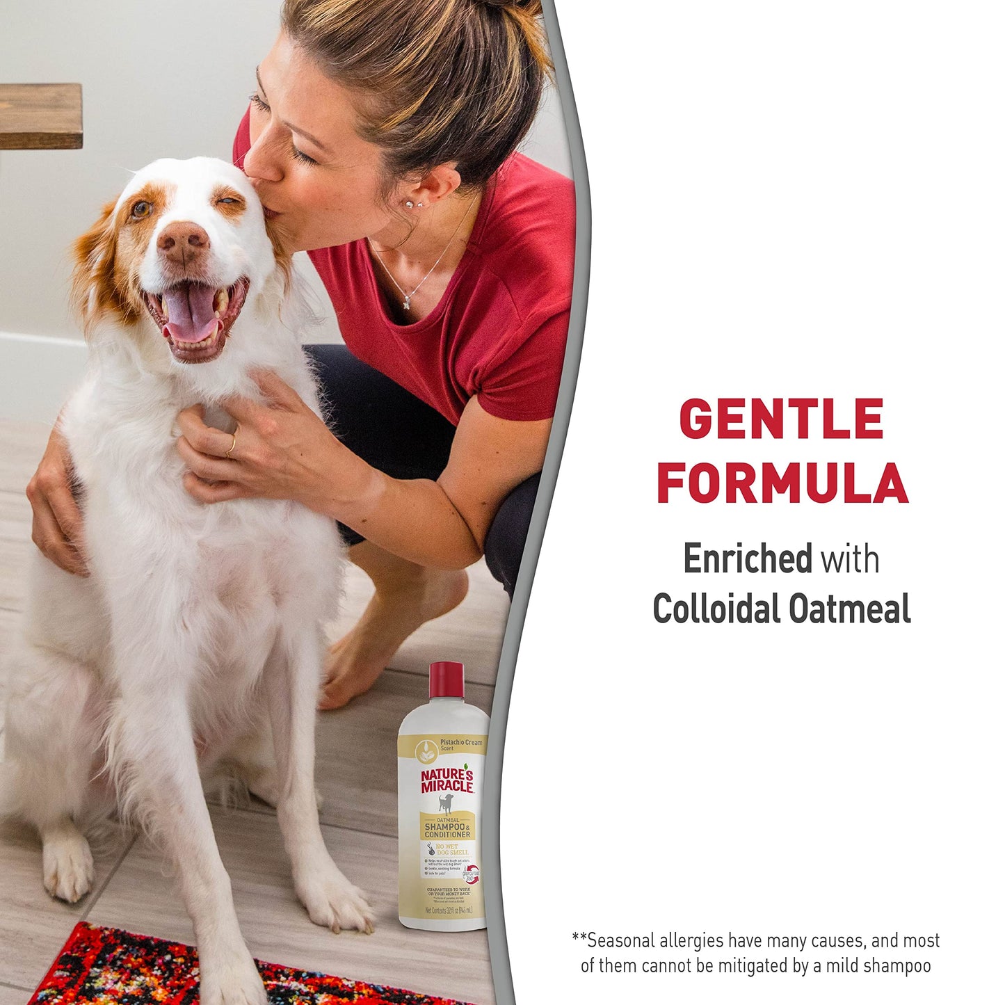 Nature's Miracle Nature’s Miracle Oatmeal Shampoo & Conditioner for Dogs, 32 Oz, Pistachio Cream Scent