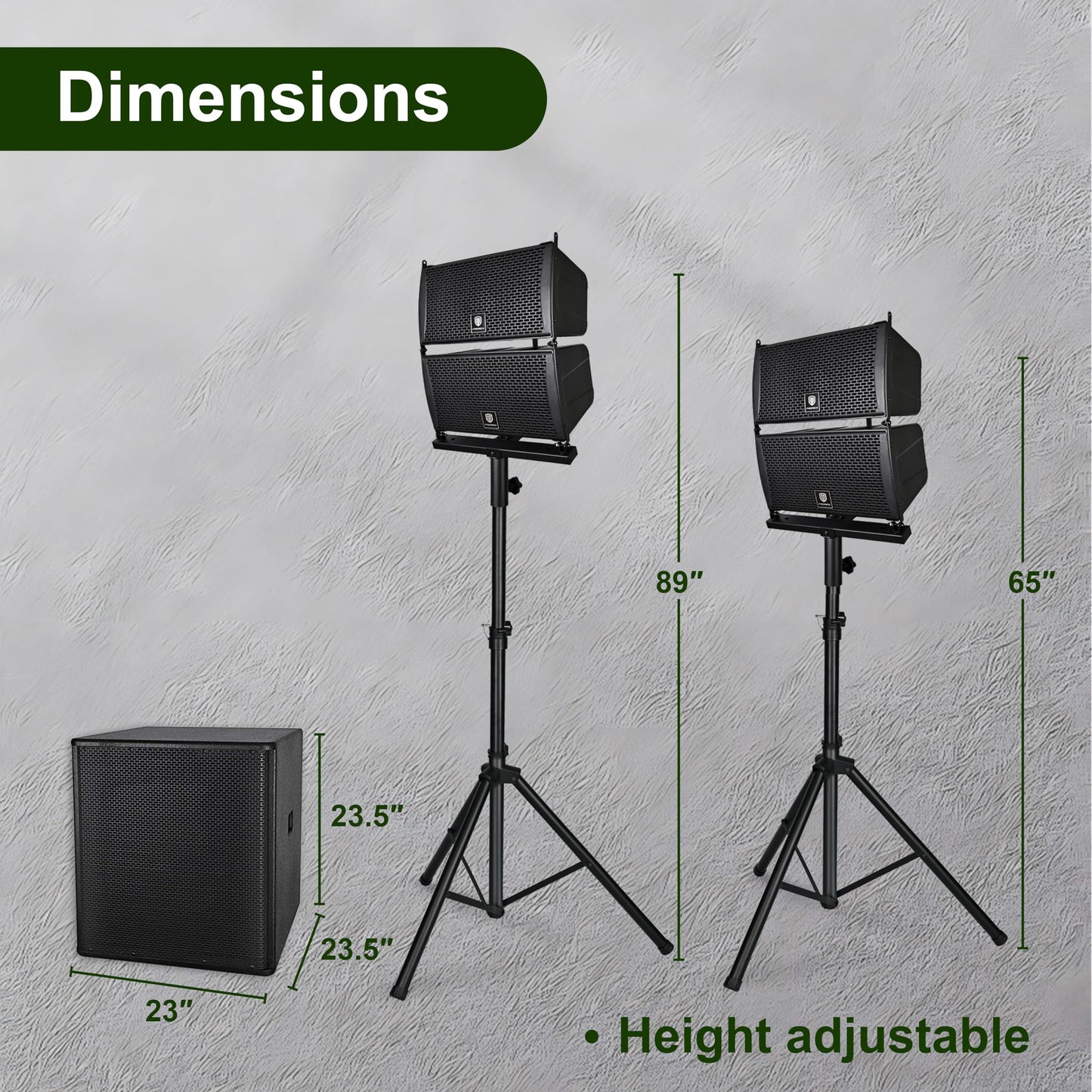 RECK 4000W P.M.P.O Line Array and 18 inch Active Subwoofer Powered PA System | Bluetooth/USB/SD/Remote Control for DJs, Bands, Events,Party