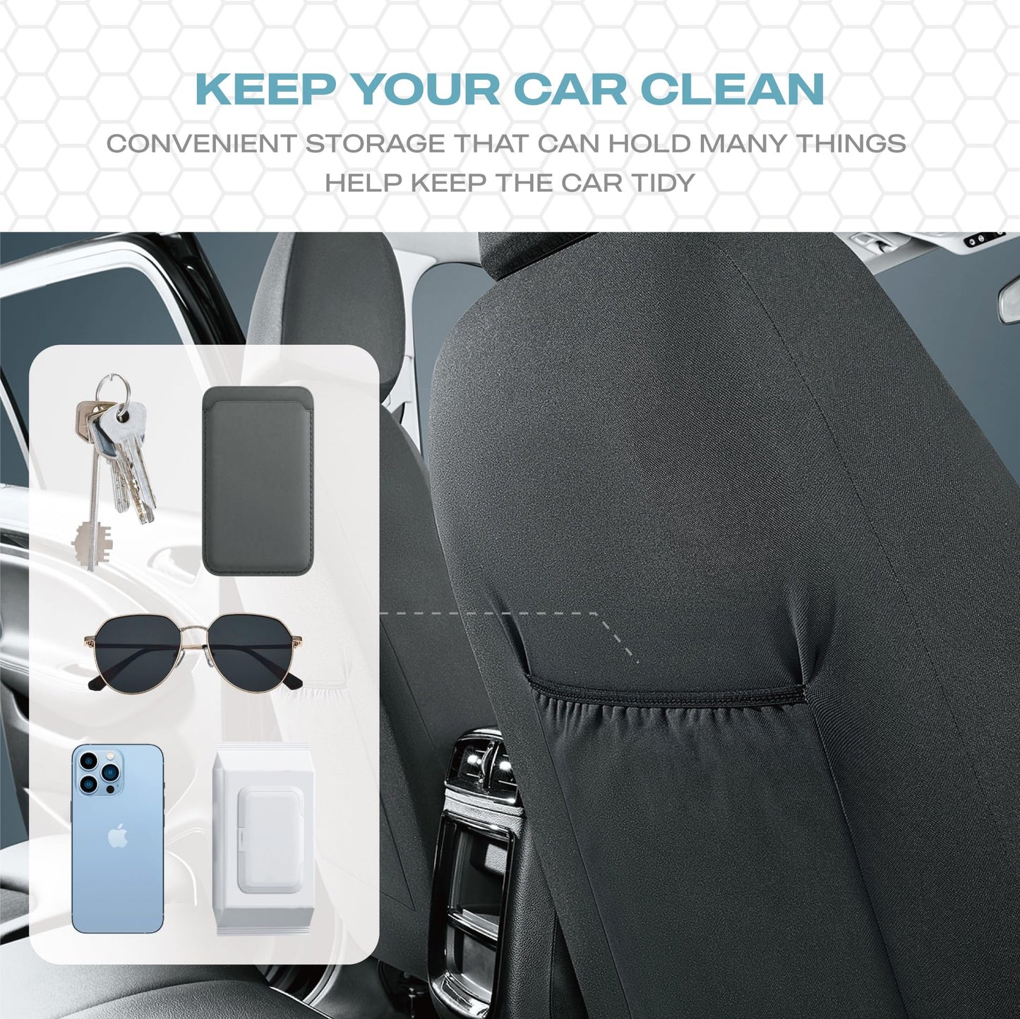 Skechers Gel Seat Covers,Cooling Car Seat Covers,Leather Front Seat Covers,Airbag Compatible,Automotive Comfort Universal Fit for SUVs,Vans,Sedans,Cars,Trucks,Black