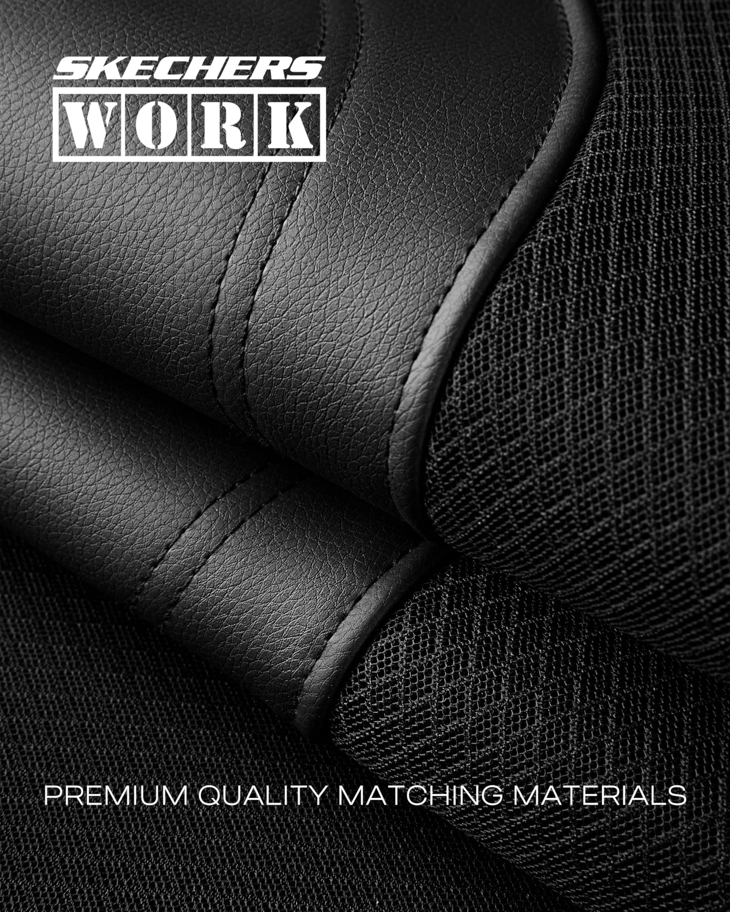 Skechers Car Seat Covers, Work Leather Seat Covers 5-Times Stronger Built-in Webbing, Oxford Fabric Front Seat Cover, Airbag Compatible, Automotive Comfort for Cars, Trucks, SUVs,Black