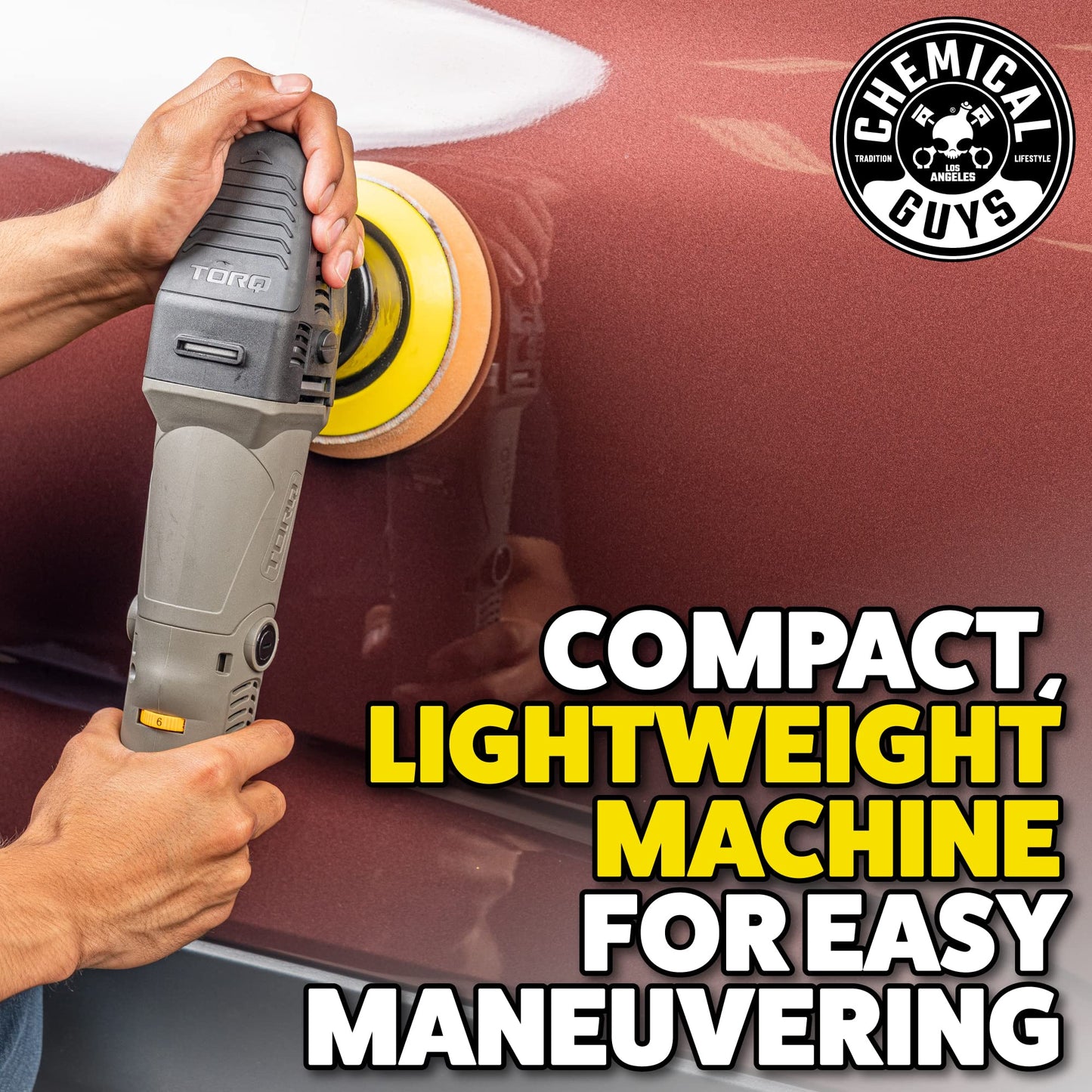 Chemical Guys BUF_503X TORQX Random Orbital Polisher, Pads, Polishes & Compounds Kit (Safe for Cars, Trucks, SUVs, & More) 700W, Orbit 8mm - 9 Items