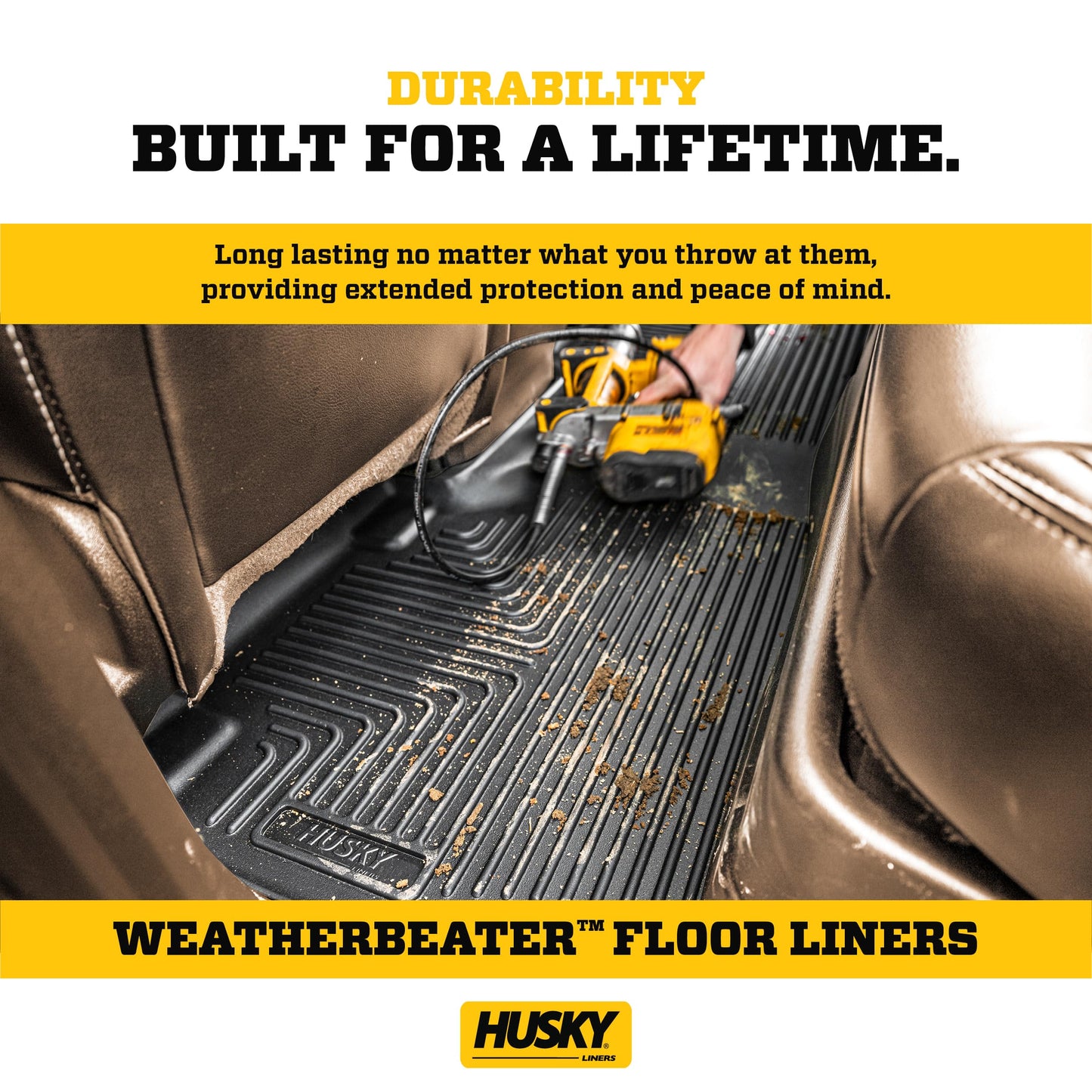 Husky Liners Weatherbeater Floor Mats | Fits 2020-2025 Ford Explorer | Front & 2nd Row, 4-pc Black - 99321