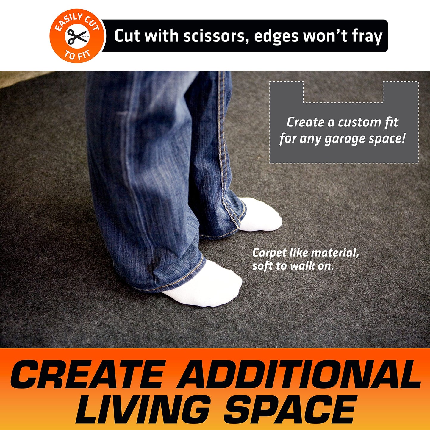 Armor All Original Garage Floor Mat, (17' x 7'4"), (Includes Double Sided Tape), Protects Surfaces, Transforms Garage - Absorbent/Waterproof/Durable (USA Made) (Charcoal)