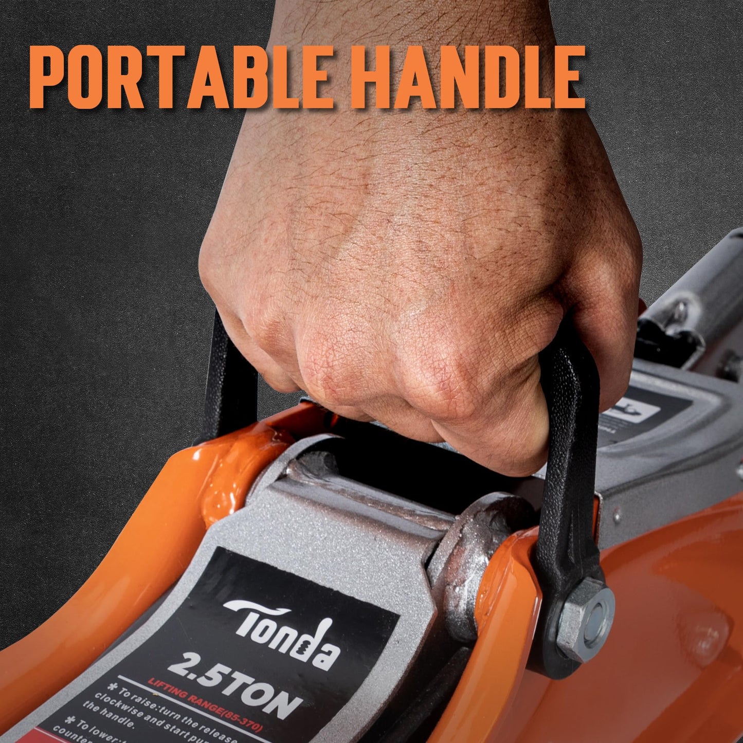 TONDA Low Profile Car Jack, 2.5 Ton (5,000 lb) Hydraulic Trolley Floor Jack for Garage, Home, Shop, Lifting Range 3.35" to 14.57", Orange