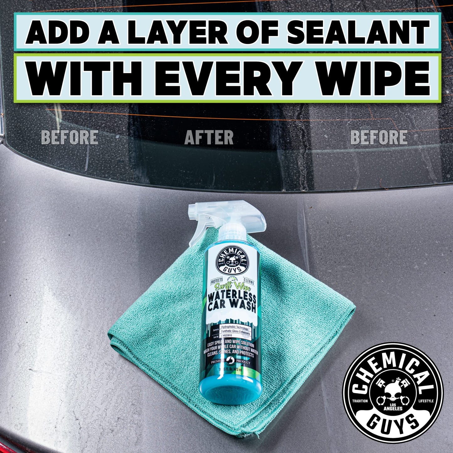 Chemical Guys Swift Wipe Waterless Car Wash, Safe for Cars, Trucks, Motorcycles, RVs & More, 16 fl oz