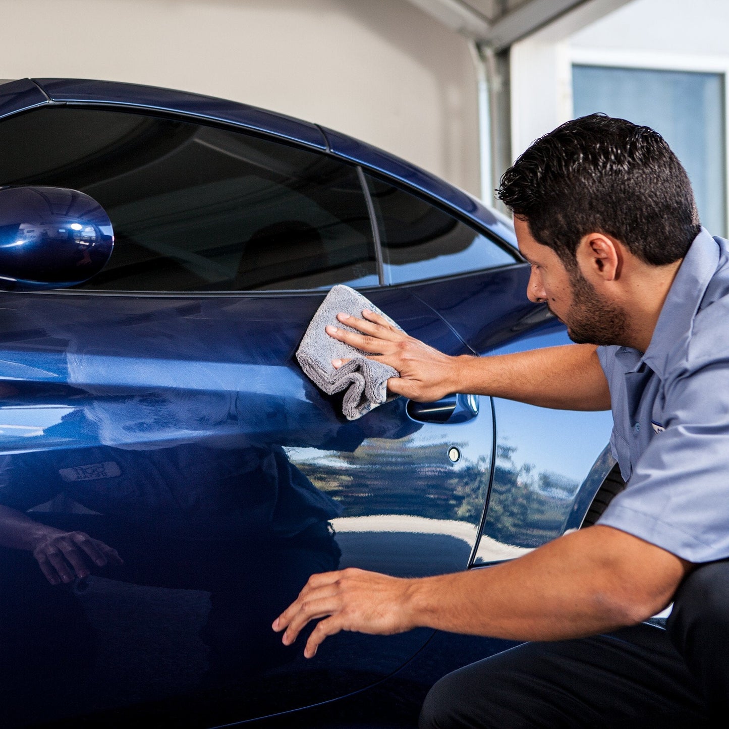 Detail Microfiber Car Towels Bulk (16"x 16")| 400 GSM | 80/20 Blend | Tagless | Soft Satin Piped Edges | All-Purpose Auto Detailing - Wax, Buff, Polish, Wash, Dry | Case of 144 (Gray)