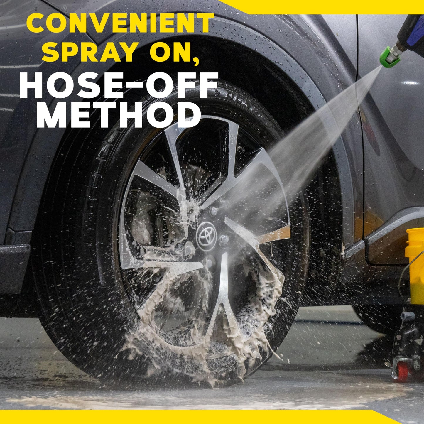 Meguiar's Hot Rims Foaming Wheel & Tire Cleaner - Combines a Wheel and Tire Cleaner in One Product that Quickly Powers through Brake Dust and Grime on OEM Clear Coated Wheels, 20 Oz Foam