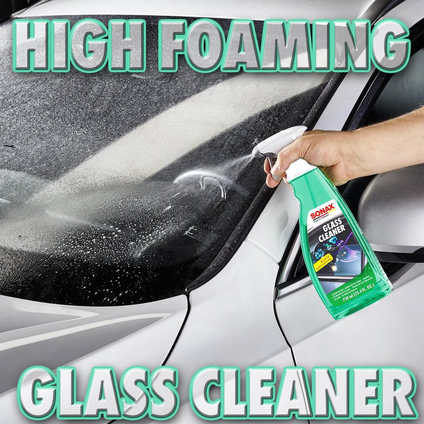 SONAX Glass Cleaner | Powerful Streak Free Formula for Crystal Clear Windows and Mirrors | Easily Removes Dirt Grease and Grime | Safe for Automotive and Household Use | 338600 | 10L