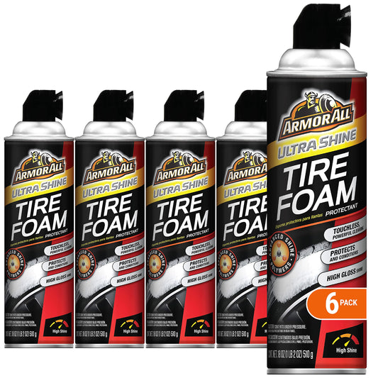 Armor All Tire Foam Ultra Shine, 18-Fluid Ounce Cans (Pack of 6)