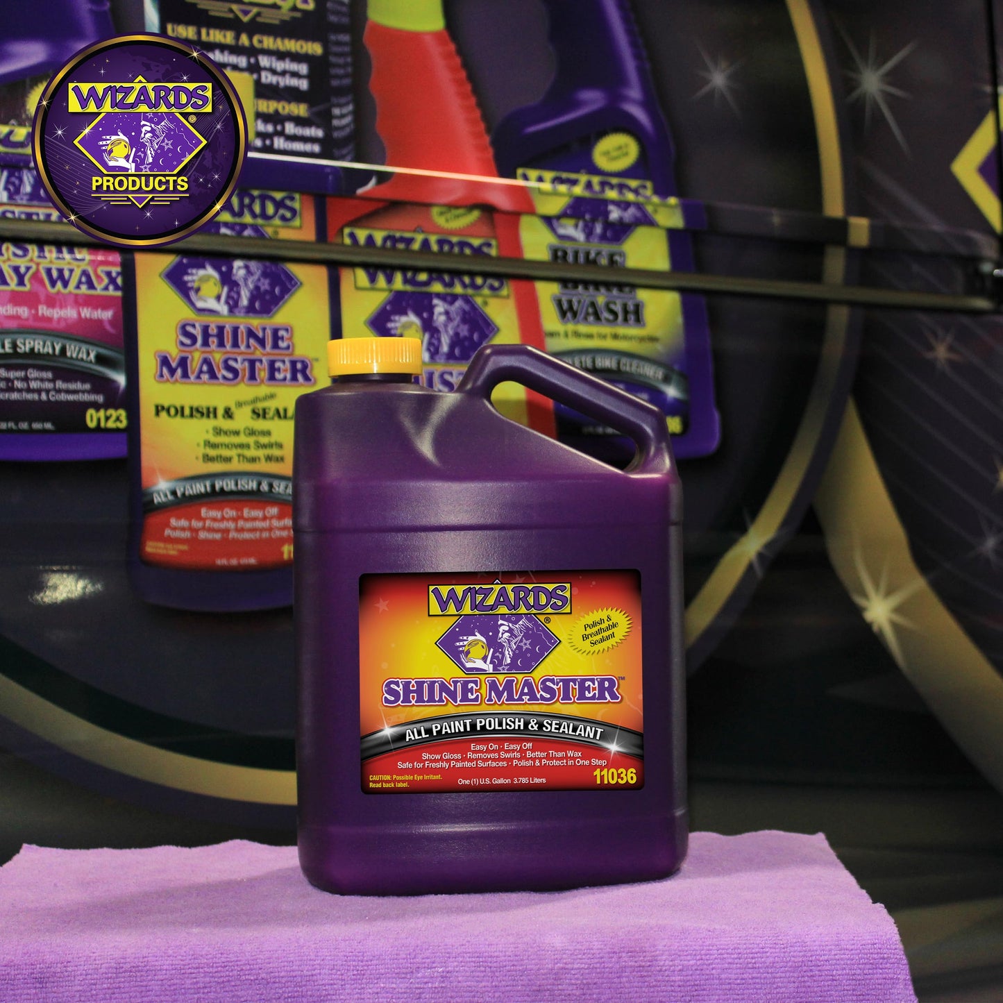 Wizards Shine Master Polish and Breathable Sealant - 1 Gallon - No Wax or Free Silicone - Polishes and Protects with No Greasy Film - Wax Replacement Car Polishing Compound for Boat and Car Polish