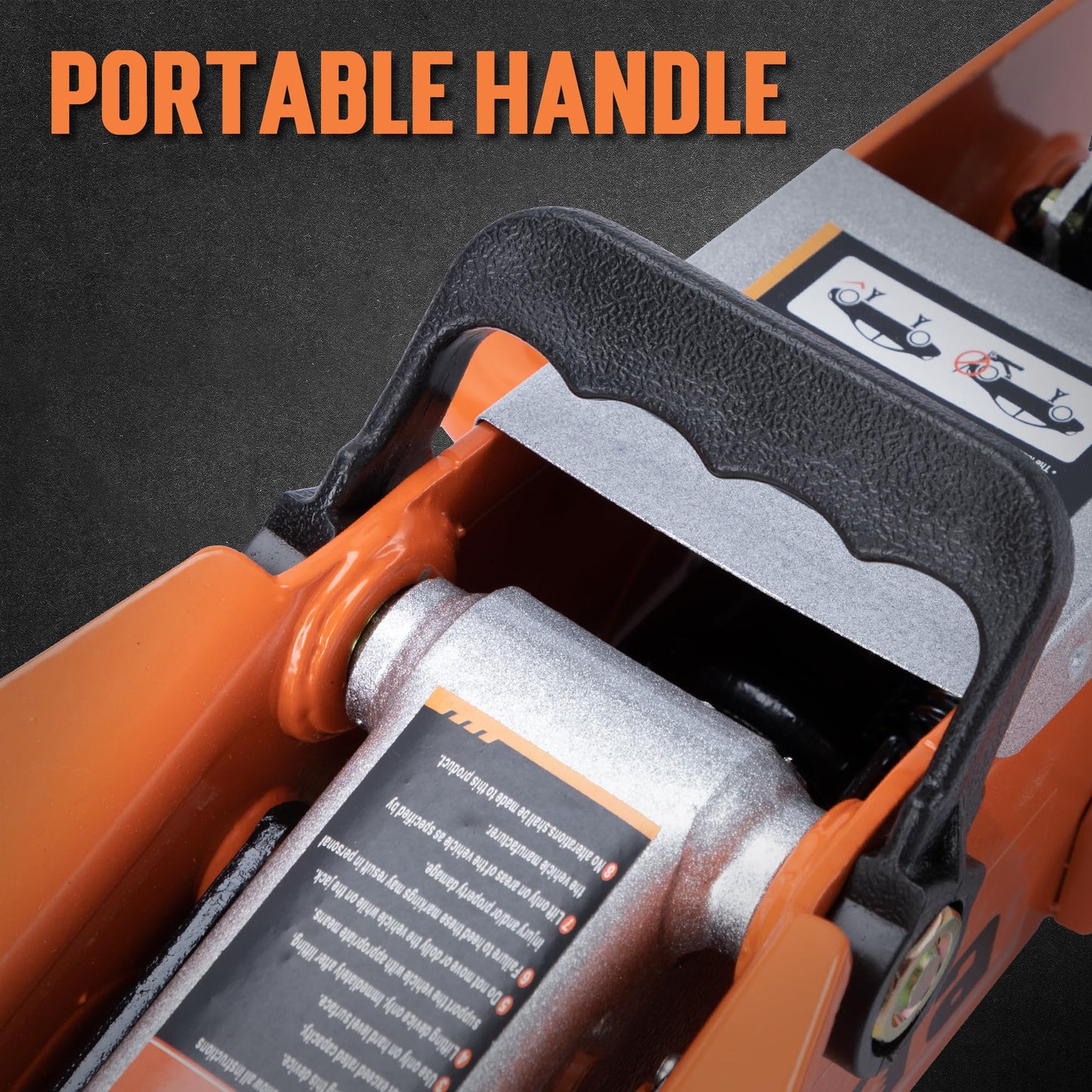 TONDA Floor Jack, 2 Ton (4,000 lb) Portable Hydraulic Car Lift Jack, Orange