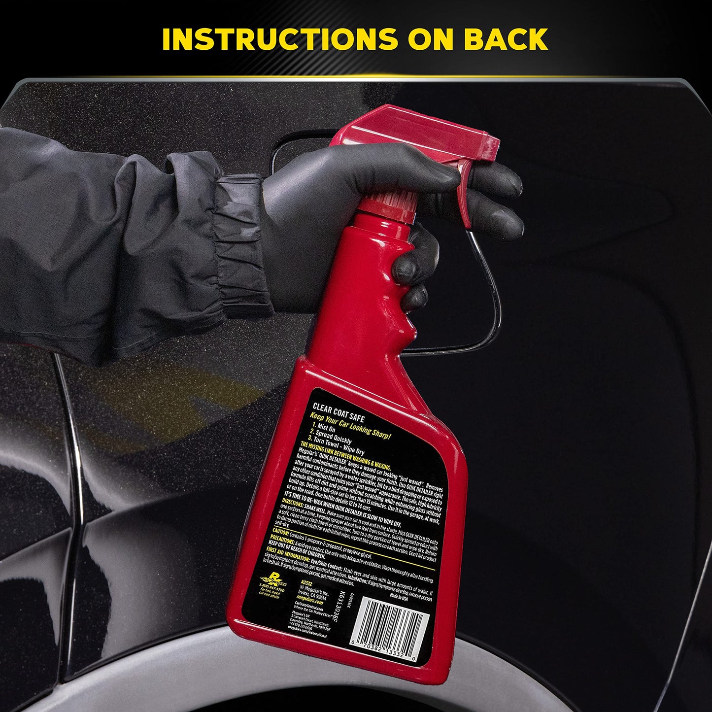 Meguiar's Quik Detailer, Mist & Wipe Car Detailing Spray, Clear Light Contaminants and Boost Shine with a Quick Detailer Spray that Keeps Paint and Wax Looking Like New, 32 oz