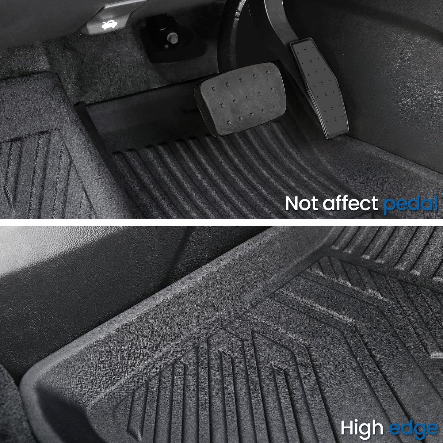 JOULARISE Floor Mats Set for 2024 2025 2026 Chevy Traverse & 2025 2026 Buick Enclave 7 Seats Captain Chairs, TPE All Weather Cargo Liner Trunk Mat Door Sill Guards Car Accessories