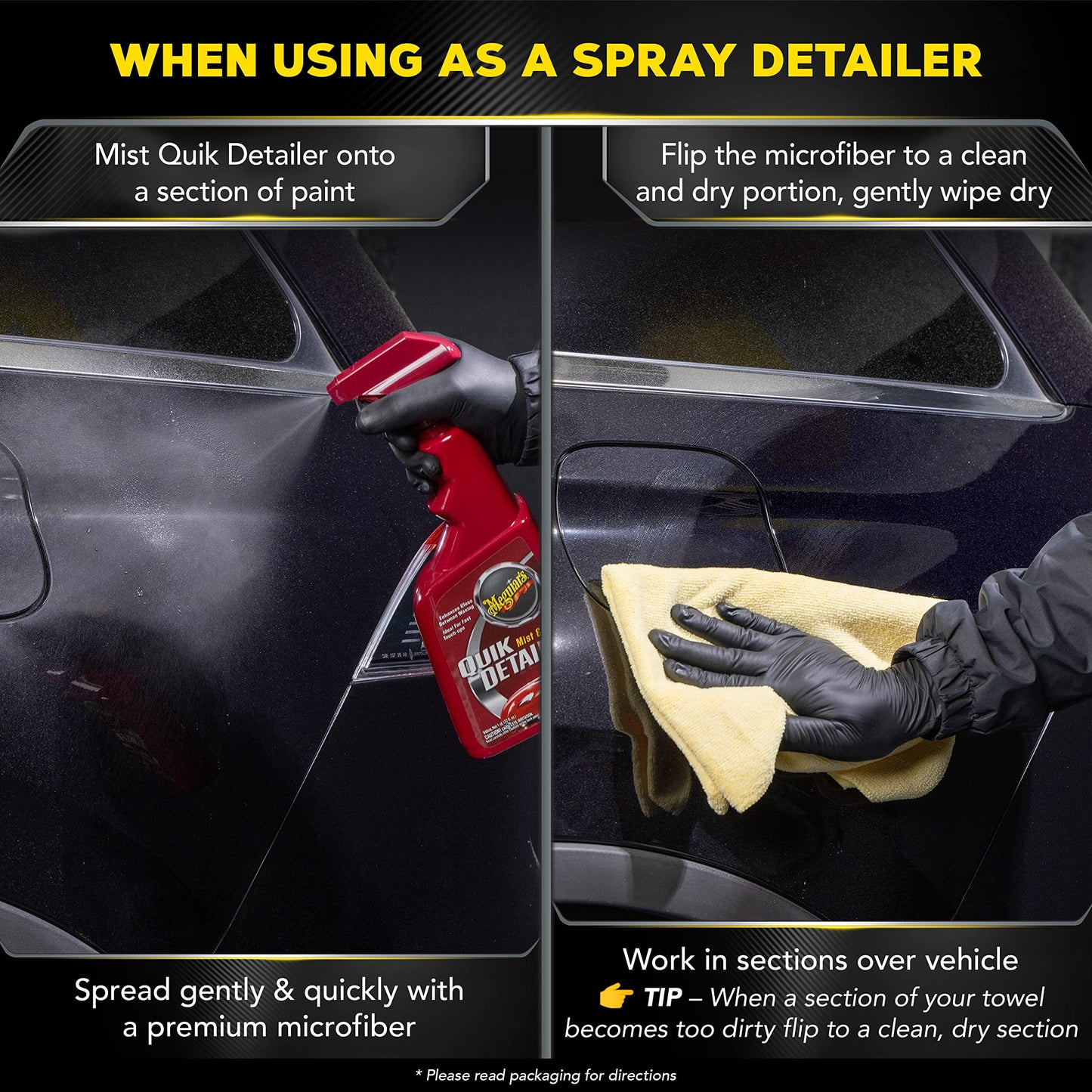 Meguiar's Quik Detailer, Mist & Wipe Car Detailing Spray, Clear Light Contaminants and Boost Shine with a Quick Detailer Spray that Keeps Paint and Wax Looking Like New, 32 oz