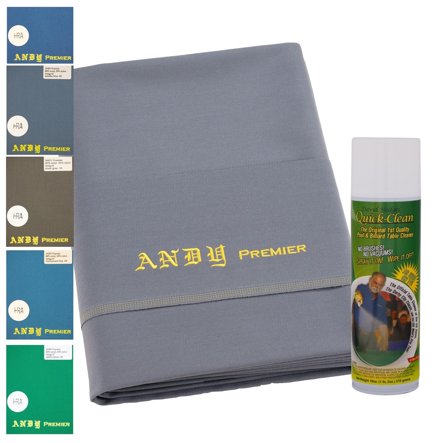 Andy Premier/Quick-Clean Kit (Andy Premier Cloth, 1 Quick-Clean Can, Microfiber Towel)