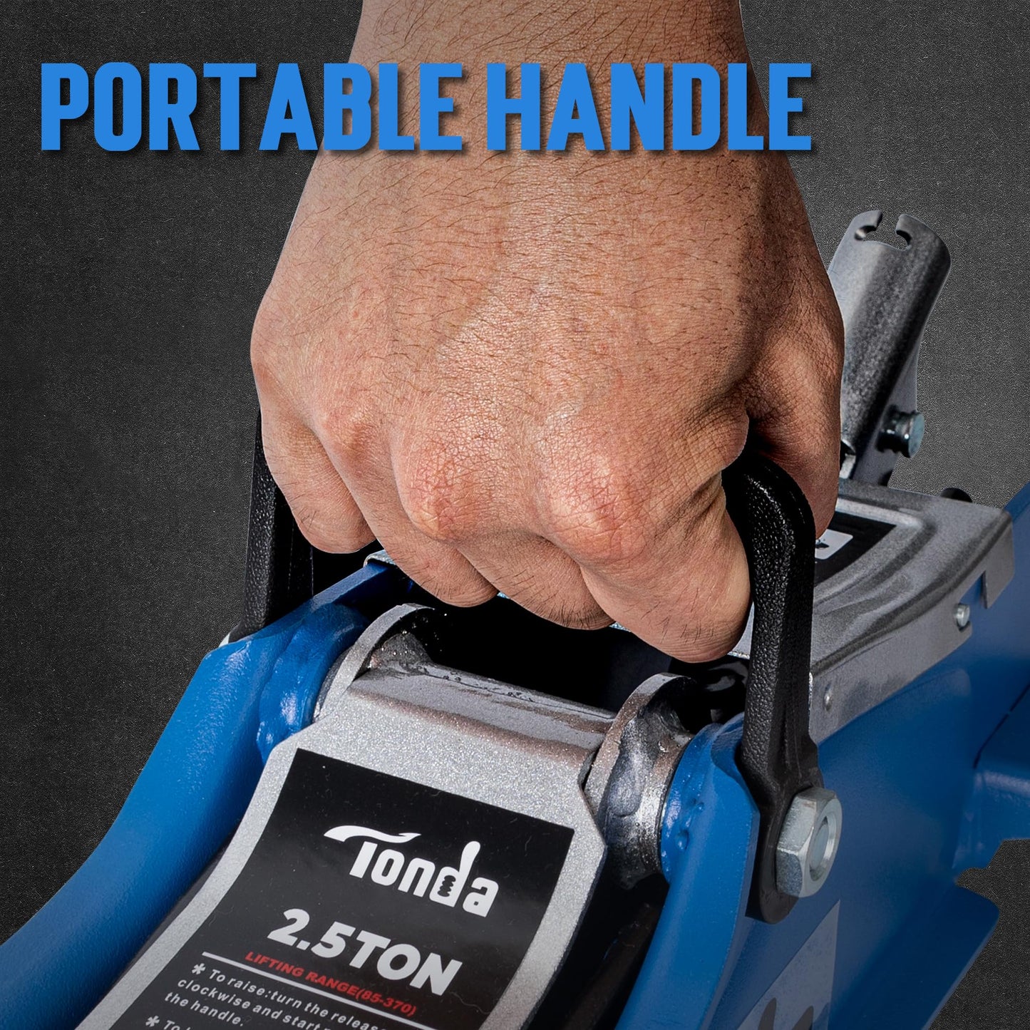 TONDA Low Profile Car Jack, 2.5 Ton (5,000 lb) Hydraulic Trolley Floor Jack for Garage, Home, Shop, Lifting Range 3.35" to 14.57", Blue