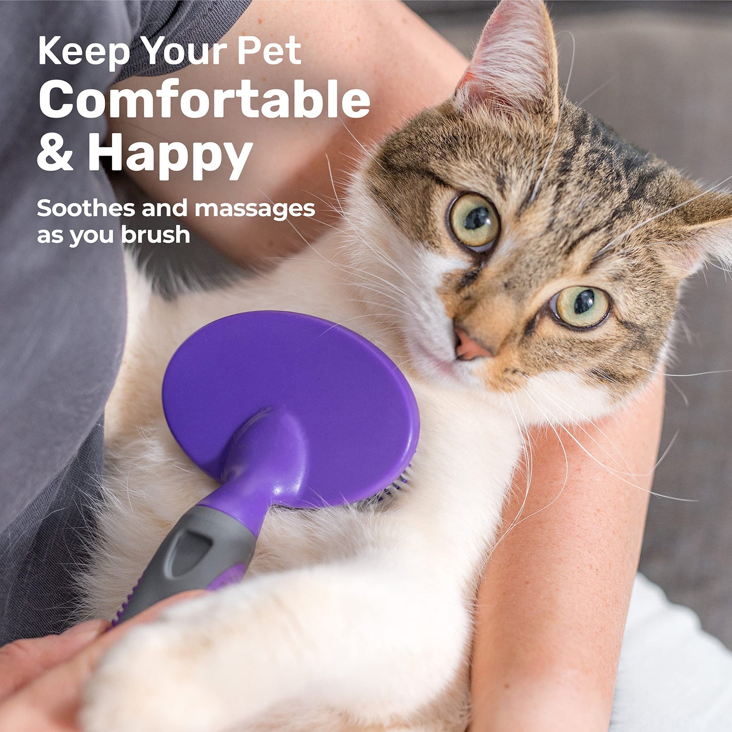 Hertzko Dog Brush - Soft Pin Bristle Pet Brush for Dogs and Cats - Remove Fur, Loose Hair - Comb for Grooming - Dog Brush for Long Haired Dogs and Short Haired Dogs, Cats, Rabbits - Deshedding Tool