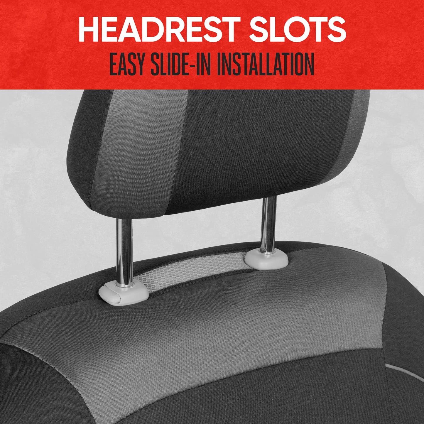 Motor Trend Black Cloth Car Seat Covers for Front Seats – Premium Automotive Bucket Seat Covers, Made for Vehicles with Removable Headrests, Interior Covers for Car Truck Van SUV Seat Protector